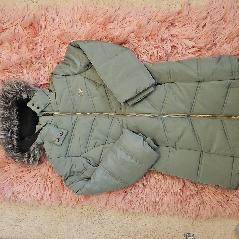 Calvin Klein Aerial Puffer Coat in color Green Bay, Size M (8/10) - Picture 3 of 9